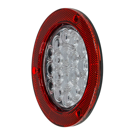 4" White 18 LED back up light with reflector ring, close-up
