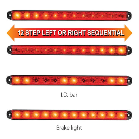 Smart dynamic 4-in-1 sequential LED I.D. light bar, closer view