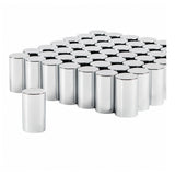 33mm x 3-1/2" Chrome Plastic Flat Top Cylinder Nut Cover - Thread On 60PK