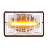 6" x 4" Low Beam LED Headlight with Amber Auxiliary