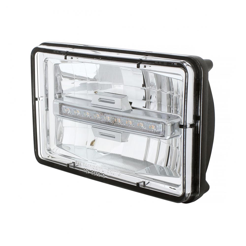 6" x 4" Low Beam LED Headlight with Amber Auxiliary