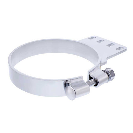 Kenworth 6"D chrome exhaust clamp, close-up
