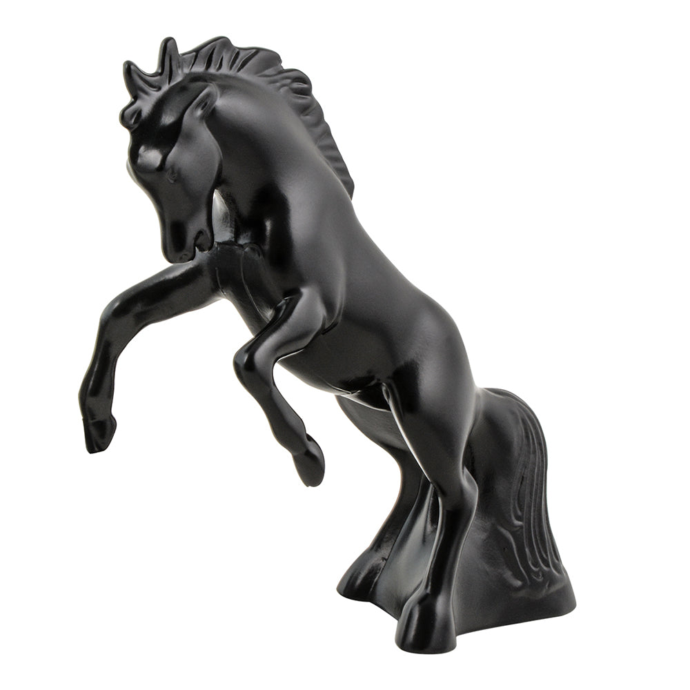 Black Fighting Stallion Hood Ornament