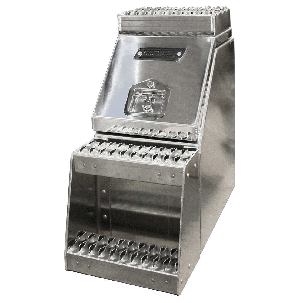 12" Wide Mouth Diamond Plate Aluminum Step Box