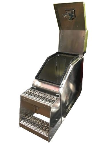 12" Wide mouth diamond plate aluminum step box