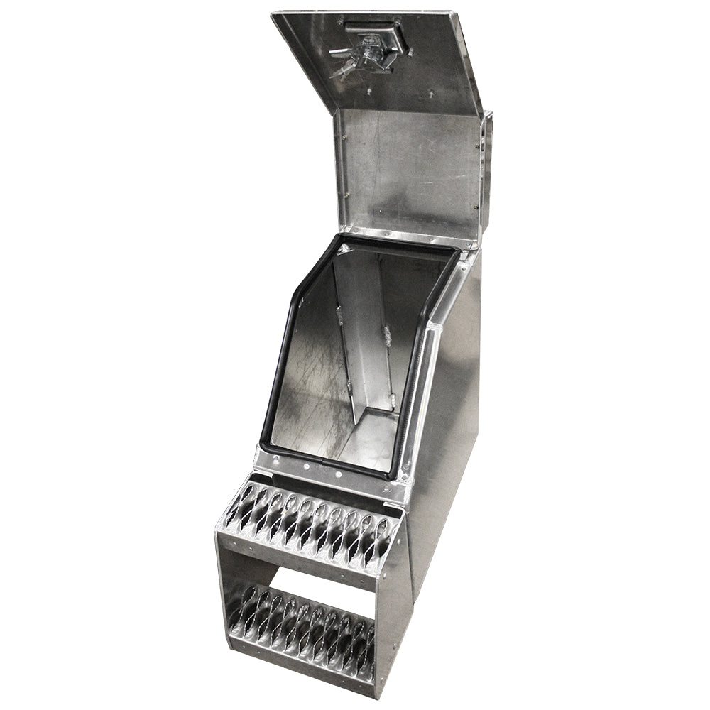 12" Wide Mouth Diamond Plate Aluminum Step Box