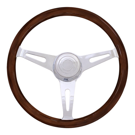 3 Spoke dark mahogany steering wheel 16"