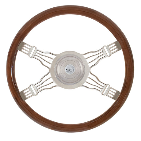 18" Mahogany 4-Spoke Voltage steering wheel