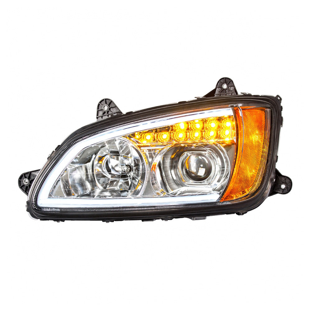 Kenworth T660 Chrome Headlight with LED Position Light and Turn Signal