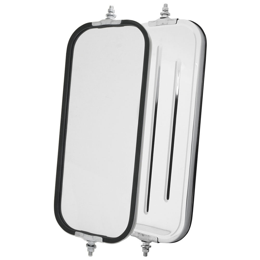 7" x 16" SS West Coast Ribbed Back Mirror
