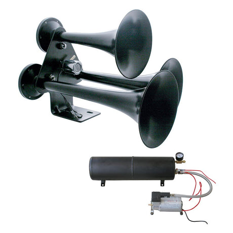 Black train horn and compressor kit