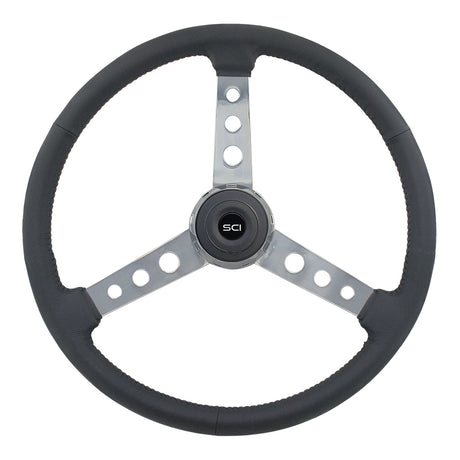 20" Old school leather steering wheel