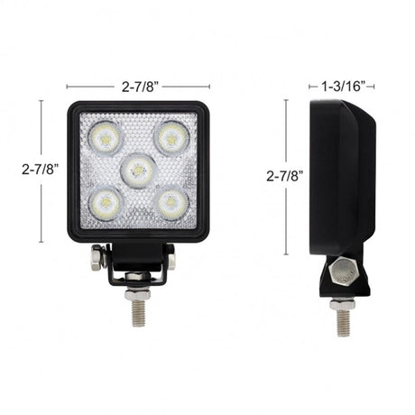3" Square 5 high power LED flood light, closer view