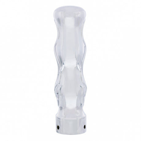 Chrome flame shifter knob, close-up