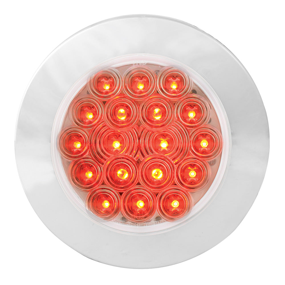 4" 18 LED Flange Mount Tail Light with Chrome Bezel
