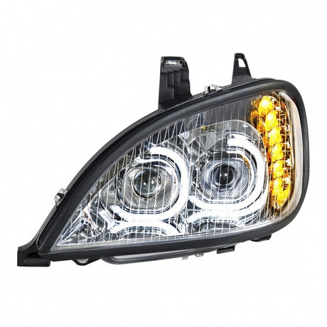 Freightliner Columbia LED projection headlight, close-up