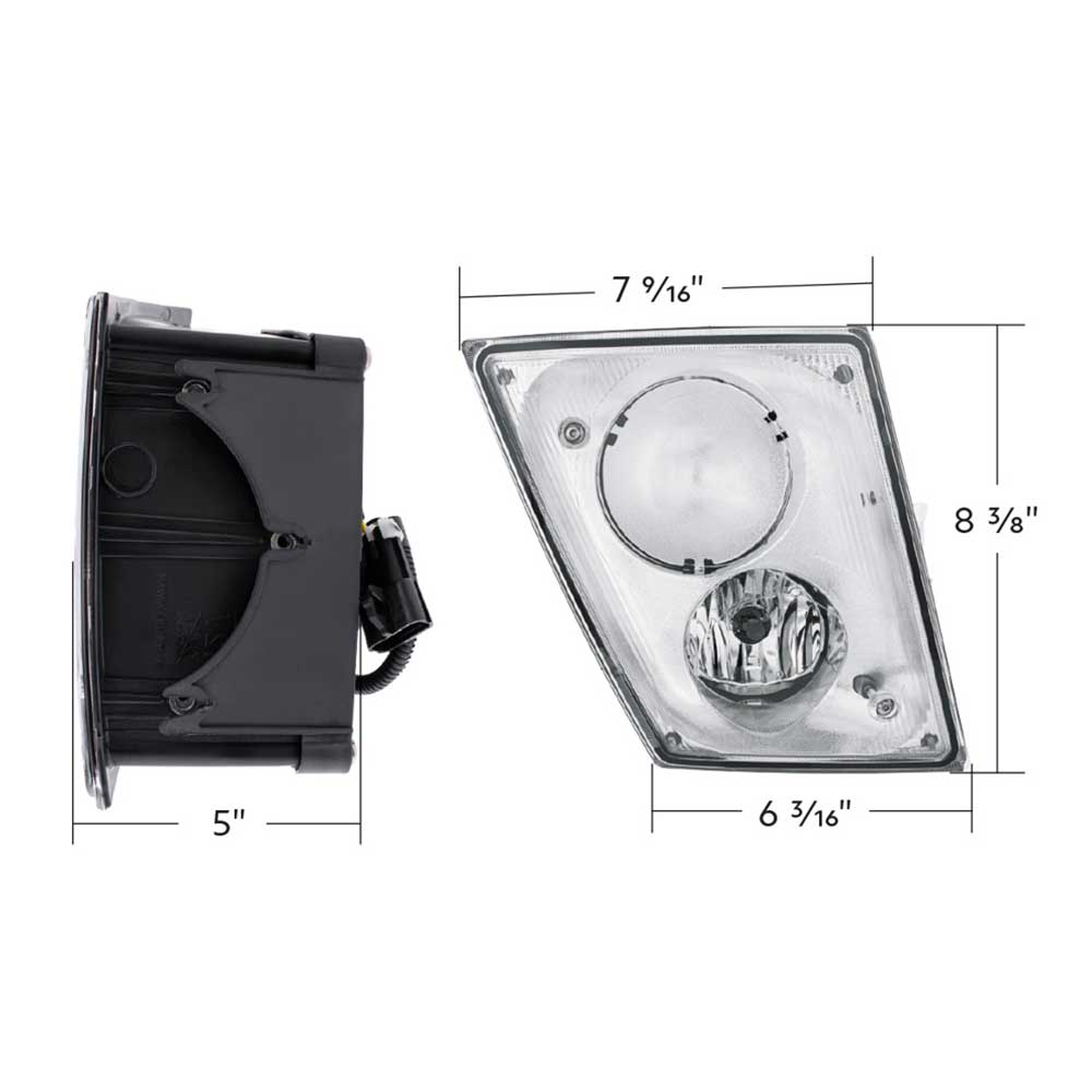 Volvo VN, VNL 2003-2017 Chrome Fog Light Assembly