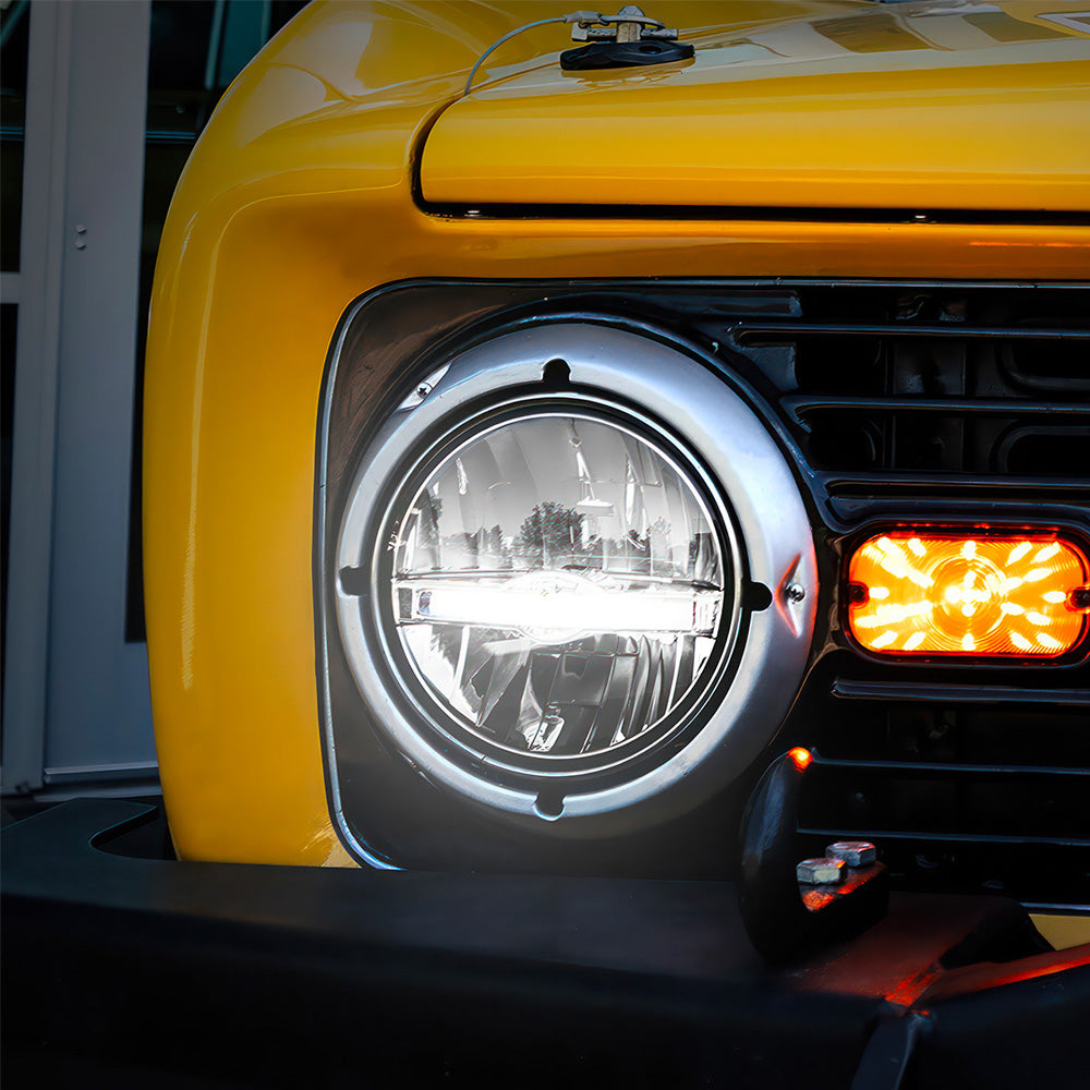 7" ULTRALIT High Power LED Headlight with White LED Position Light Bar