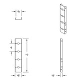 Peterbilt Stainless Front AC Bracket with Eight Watermelon Light Cutouts