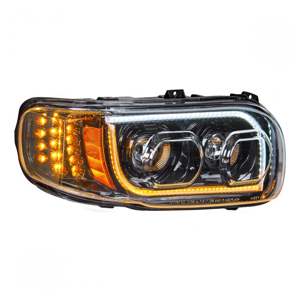 Peterbilt 388, 389, 567 Blackout LED Headlight with Turn Signal & Position Light