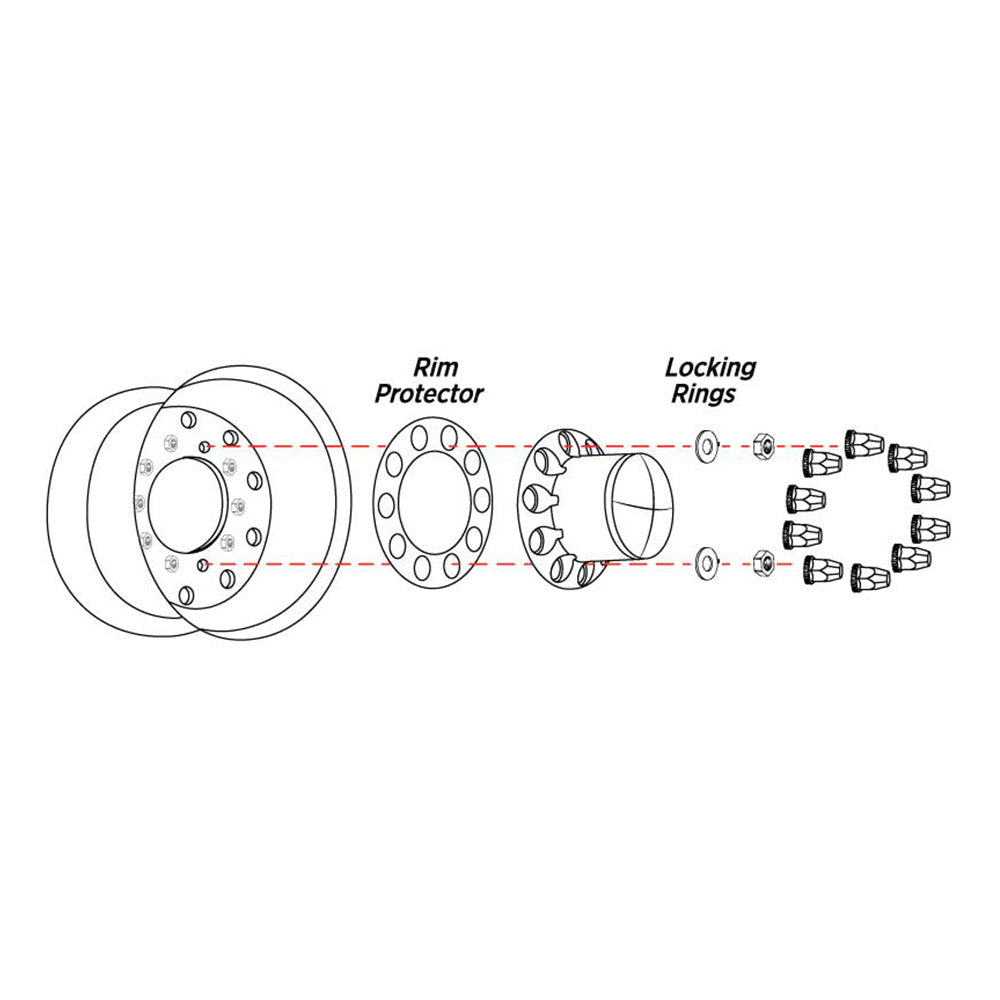 Chrome Rear Axle Cover with 33mm Push-On Nut Covers
