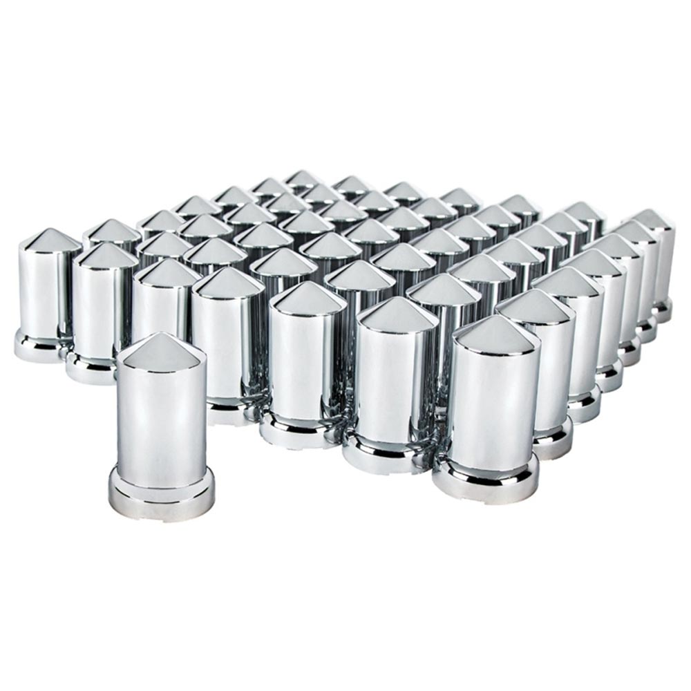 33mm Chrome Plastic Pointed Nut Cover - Push On 60PK