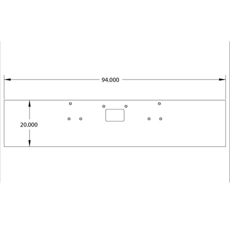 Peterbilt 379 20" stainless steel box end bumper, close-up