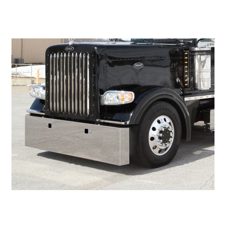 Peterbilt 388, 389, 567 18" stainless steel mitered end bumper for set forward axle for semi trucks