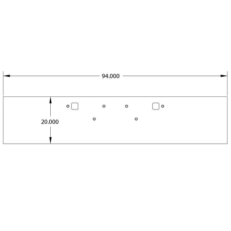 Peterbilt 388, 389, 567 20" stainless steel boxed end bumper for set forward axle, close-up