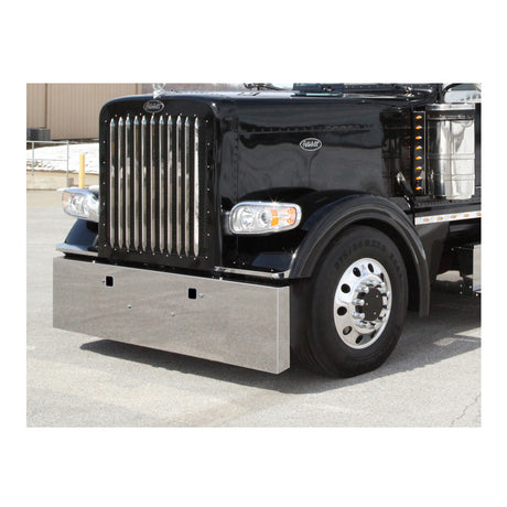 Peterbilt 388, 389, 567 20" stainless steel boxed end bumper for set forward axle for semi trucks