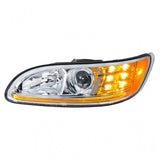 Peterbilt Chrome Projection Headlight with LED Position and Turn Signal Lights