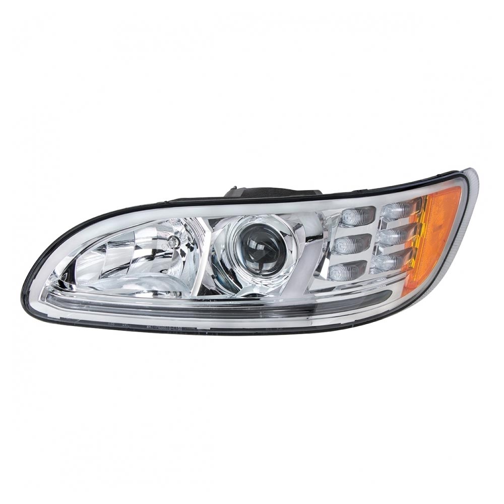 Peterbilt Chrome Projection Headlight with LED Position and Turn Signal Lights