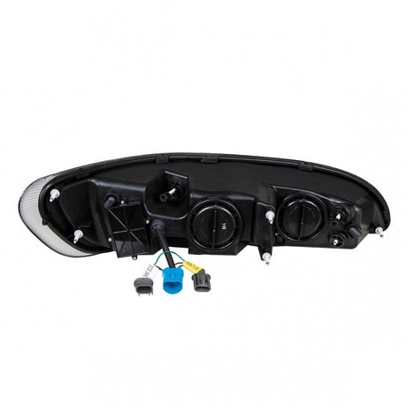 Peterbilt chrome projection headlight with LED position and turn signal lights, closer view