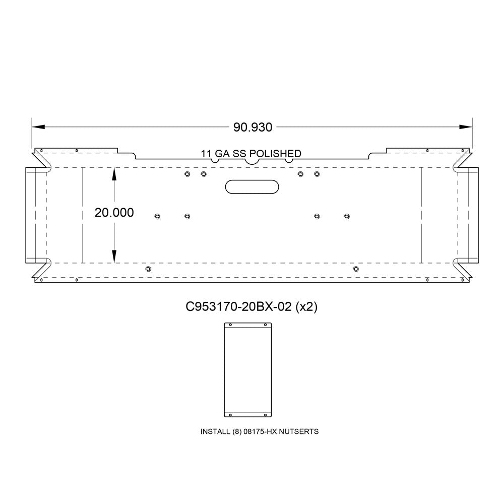 Freightliner Classic/Cabover (2003 & Earlier) 20" Stainless Mitered End Bumper
