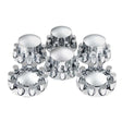 Thread-on axle cover kit with cylinder nut covers, 33mm thread-on, close-up