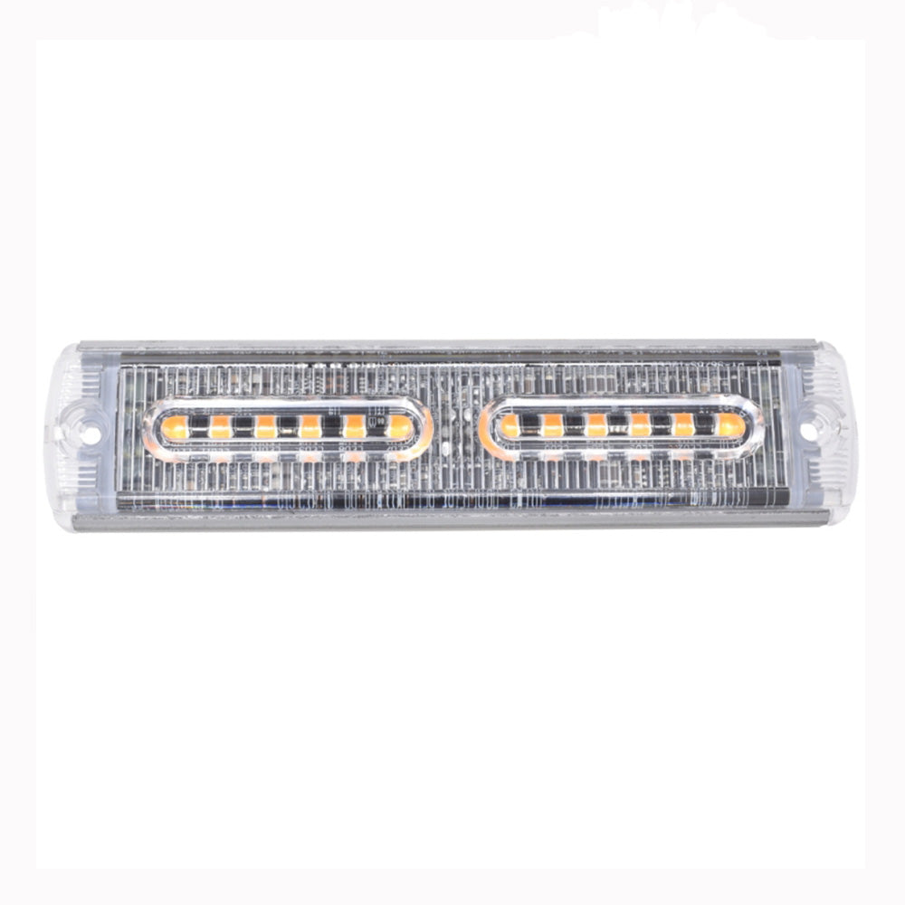 12 LED Strobe Low Profile Amber Light Bar