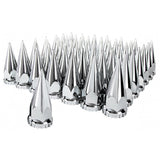 33mm Chrome Hex Gear Spike Nut Cover - Thread On 60PK