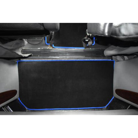 Peterbilt 386, 388, 389 black with blue trim floor mat set, close-up