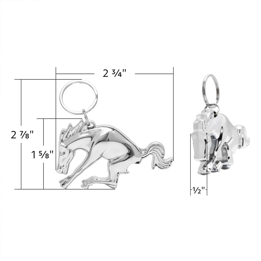 Chrome Bucking Horse Keychain, Bottle Opener