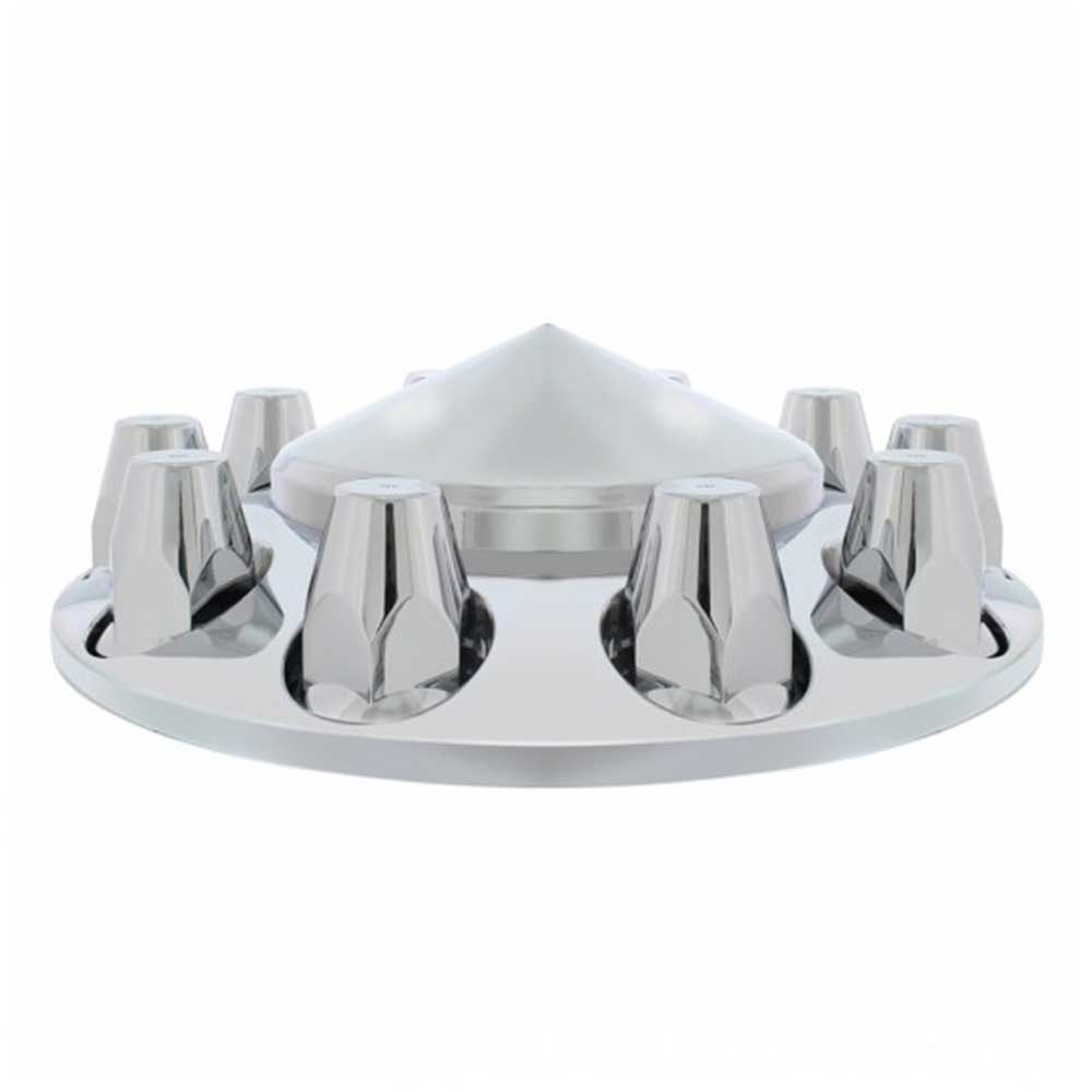 33mm Front Pointed Chrome Axle Cover with Thread On Nut Covers