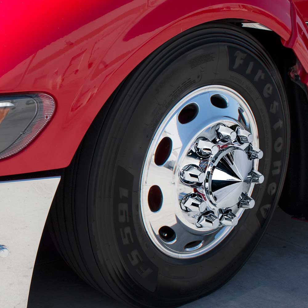 33mm Front Pointed Chrome Axle Cover with Thread On Nut Covers