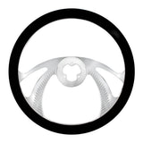 18" Chrome Aluminum 3 Spoke Black Leather Scorpion Steering Wheel