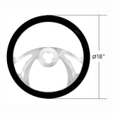 18" Chrome Aluminum 3 Spoke Black Leather Scorpion Steering Wheel