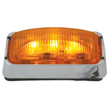 Rectangular Amber LED Light with Chrome Bezel