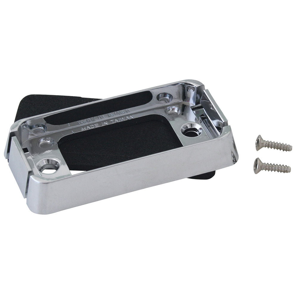 Small Rectangular Rail Style Chrome Light Base