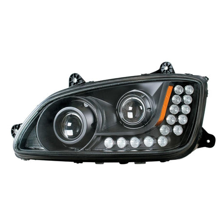 Kenworth T660 blackout projection headlight, close-up