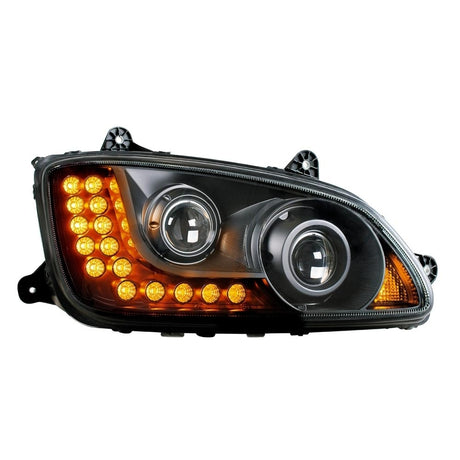 Closer view of Kenworth T660 blackout projection headlight