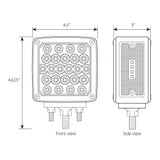 4" Pearl Square Double Face LED Light with Clear Lenses