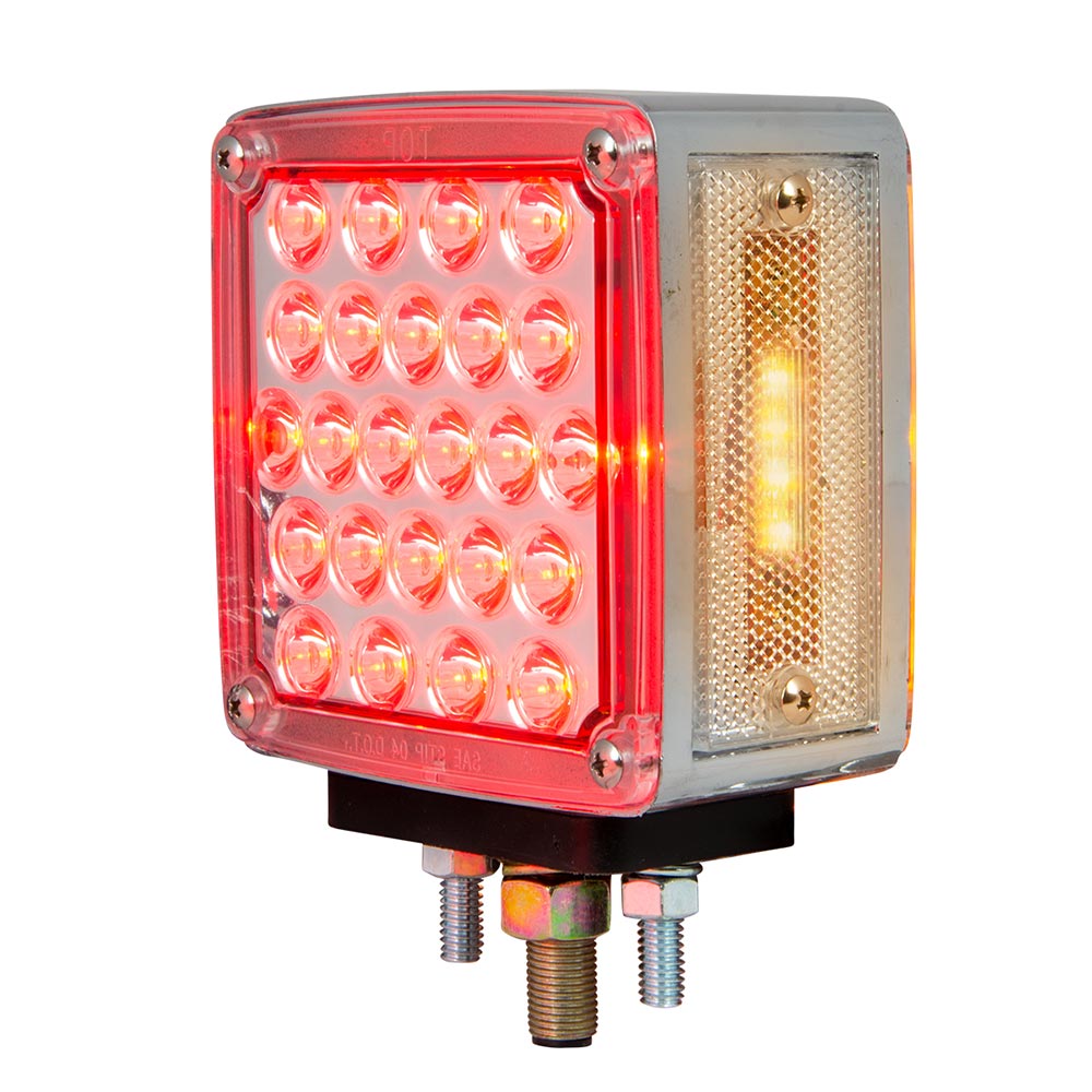 4" Pearl Square Double Face LED Light with Clear Lenses
