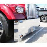 20" Mitered Chrome Plated Stainless Steel Bumper with Blind Mount for Peterbilt, Kenworth, Freightliner